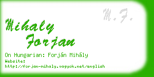 mihaly forjan business card