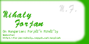 mihaly forjan business card
